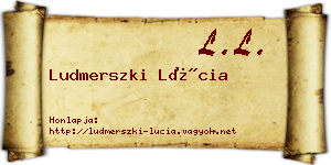 Ludmerszki Lúcia névjegykártya